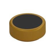 Деталь LEGO Tile Round 1 x 1 with Large Black Dot print, Жемчужно-золотой