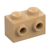 Деталь LEGO Кирпичик специальный 1 x 2, со штырьками на 1 стороне, Теплый песочный
