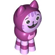 Деталь LEGO Creature, Cat, Standing, Spherical with Bright Pink Face print (DJ Catnip), Пурпурный