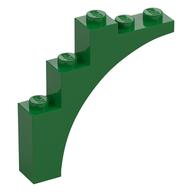 Деталь LEGO Arch 1 x 5 x 4 - Raised Underside Cross Supports, Зеленый