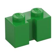 Деталь LEGO Кирпичик специальный 1 x 2, с пазом, Ярко-зеленый