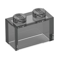 Деталь LEGO Кирпичик 1 x 2, без нижней трубки, Прозрачный черный