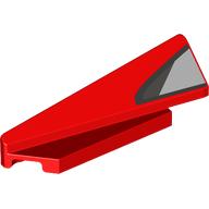 Деталь LEGO Wedge Sloped 1 x 5 x 1 1/3 Left with Silver/Black Air Intake print, Красный