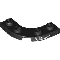Plate Round Corner 3 x 3 with 2 x 2 Round Cutout  and Silver Headlight print