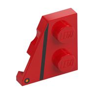 Деталь LEGO Wedge Plate 2 x 2 Left with Black Stripe print, Красный