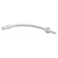 Деталь LEGO Bar Curved with Axle End and 1 x 1 Round Plate, Белый