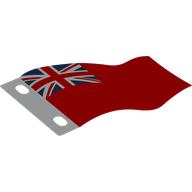 Деталь LEGO Flag 7 x 5 Wave with Union Jack on Red Field print, Белый