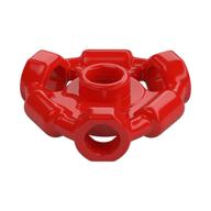 Деталь LEGO Plate Special 1 x 1 with Hole Through Stud, 3 Bars and 3 Bar Holes, Красный