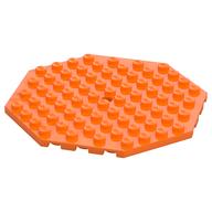 Деталь LEGO Пластина специальная 10 x 10 восьмиугольная, с отверстием, Оранжевый