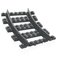 Деталь LEGO Vehicle Track, Train, Plastic (RC Trains) Curved (Updated Version), Темный сине-серый