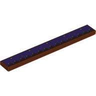 Деталь LEGO Tile 1 x 8 with Scalloped Dark Purple Rug print, Красно-коричневый
