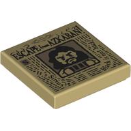 Деталь LEGO Tile 2 x 2 with Newspaper, 'ESCAPE from AZKABAN', Sirius Black print, Песочный