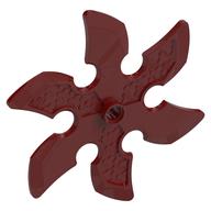 Деталь LEGO Weapon 6 Blade Ninja Star, Темно-красный