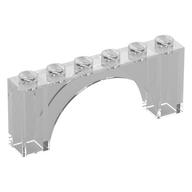 Деталь LEGO Brick Arch 1 x 6 x 2 - Thin Top without Reinforced Underside [New Version], Прозрачный бесцветный