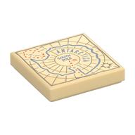 Деталь LEGO Tile 2 x 2 with Arctic Map print, Песочный