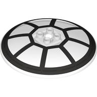 Деталь LEGO Dish 8 x 8 Inverted (Radar) with TIE Interceptor Cockpit print, Прозрачный бесцветный