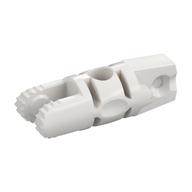 Деталь LEGO Hinge Cylinder 1 x 3 Locking with 1 Finger and 2 Fingers On Ends, with Hole, 7 Teeth, Белый