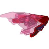 Деталь LEGO Creature Body Part, Dragon Head with Trans-Dark Pink Horns Pattern and Magenta Eyes, Dark Purple Scales, Black Markings print, Красный