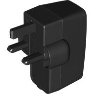 Деталь LEGO Electric Adapter / Transformer, USB, Type G (UK), Черный
