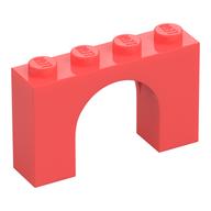 Деталь LEGO Кирпичик-арка 1 x 4 x 2, Коралловый