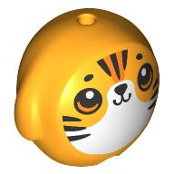 Деталь LEGO Plushy, Squishmallow with Black Stripes, Orange Eyes, White Chest print, Ярко-светло-оранжевый