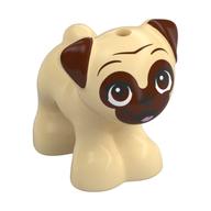 Деталь LEGO Animal, Dog, Pug with Reddish Brown Face, Open Mouth print, Песочный