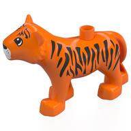 Деталь LEGO Duplo Animal Tiger Adult New Style, Semi-circular Eyes Print, Оранжевый