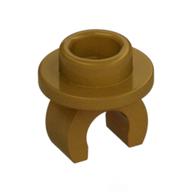 Деталь LEGO Plate Round 1 x 1 with Hollow Stud and Underside Clip, Жемчужно-золотой