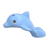 Деталь LEGO Animal, Dolphin, Baby with Black Eyes, White Iris print, Ярко-светло-голубой