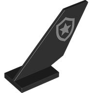 Деталь LEGO Tail Shuttle with Police Logo print, Черный