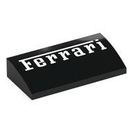 Slope Brick Curved 2 x 4 x 2/3 No Studs with White 'Ferrari' print