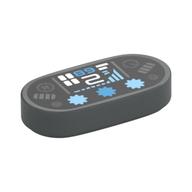 Деталь LEGO Tile Round 1 x 2 with Racing Steering Controls print, Темный сине-серый