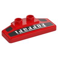 Деталь LEGO Duplo Rear Spoiler 2 x 4 x 1 / 2 with 'Ferrari' Print, Красный