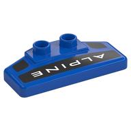 Деталь LEGO Duplo Rear Spoiler 2 x 4 x 1 / 2 with 'ALPINE' Print, Голубой