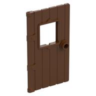 Деталь LEGO Door 1 x 4 x 6 with Window, Wood Structure, Loose Window Hold, Красно-коричневый