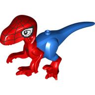 Деталь LEGO Animal, Dinosaur, Spider-Raptor with Red Arms, Legs, Head, Black Spider-Webs print, Голубой