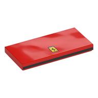 Деталь LEGO Tile 2 x 4 with Ferrari Logo, Black Side print, Красный