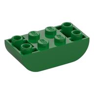 Деталь LEGO Кирпичик изогнутый двойной перевёрнутый 2 x 4, Зеленый