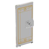 Деталь LEGO Door 3 x 6 with Gold Window Lines print, Прозрачный бесцветный