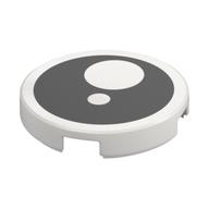 Деталь LEGO Tile Round 2 x 2 with Black Circle, White Circles / Eye print, Белый