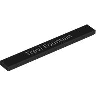 Деталь LEGO Tile 1 x 8 with 'Trevi Fountain' Print, Черный