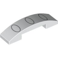 Деталь LEGO Slope Curved 4 x 1 Double with No Studs with Silver Ovals print, Белый