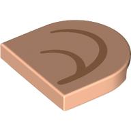 Деталь LEGO Tile Round 2 x 2 Half Circle with Nougat Inner Ear (Right) print, Светлый телесный