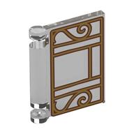 Деталь LEGO Book Cover with Gold Window Lines print, Прозрачный бесцветный