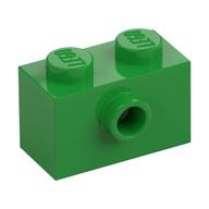 Деталь LEGO Brick Special 1 x 2 with 1 Center Stud on 1 Side, Ярко-зеленый