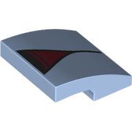 Slope Curved 2 x 2 x 2/3 with Black Rectangle, Line print