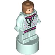 Деталь LEGO Minifig Trophy Statuette, Lavender Brown, Light Aqua Outfit, Светлый морской волны