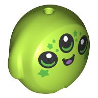 Деталь LEGO Pillow Plush Toy with Alien Face, 3 Eyes, Green Spots print, Лайм