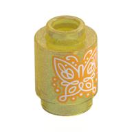 Brick Round 1 x 1 with Orange Butterfly Print
