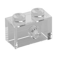 Деталь LEGO Brick Special 1 x 2 with 1 Center Stud on 1 Side, No Bottom Stud Holder, Прозрачный бесцветный
